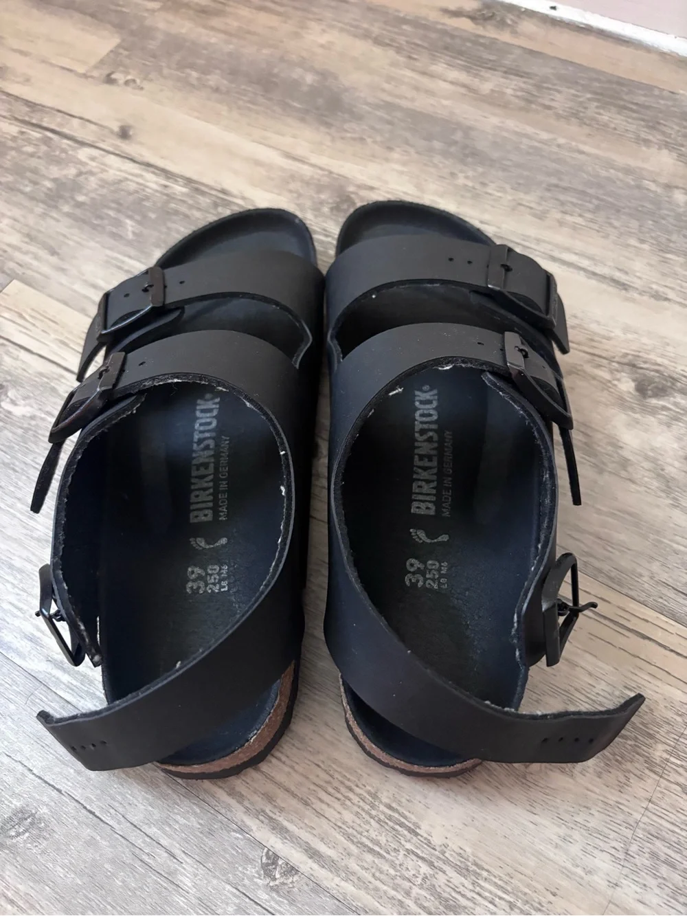 Birkenstock Black Double Strap Buckle Sandals